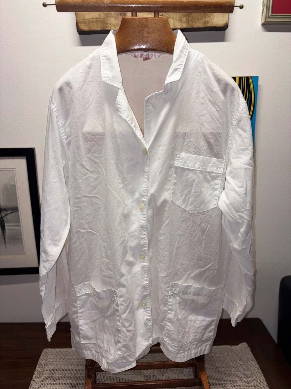 Victoria's Secret White 100% Cotton Long Sleeve Button Up Shirt